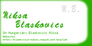 miksa blaskovics business card